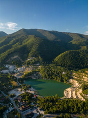 Fototapeta na wymiar Aerial view of Sutovo lake, Slovakia. 