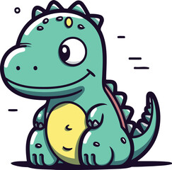 Cute crocodile. Vector illustration of a cartoon crocodile.