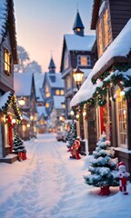 Snow-Covered Christmas Town.