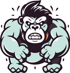 Fototapeta premium Gorilla mascot. Vector illustration for t shirt. poster and other uses.