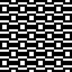 Seamless pattern with geometric motifs in black and white