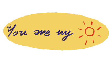 Words quotes hand drawn doodle style colorful