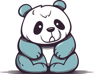 Obraz premium Panda bear vector illustration. Cute cartoon panda bear character