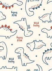 Seamless pattern with dinosaur, baby dinosaur vector, Cute dinosaur vector, Dinosaur friends, Dinosaur family vector,
Cute dinosaur pattern