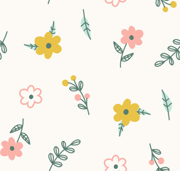 Seamless pattern with flower, flower vector
