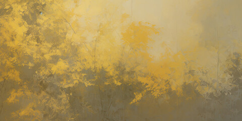 a painting of yellow and grey colors on a wall. Expressive Goldenrod oil painting background