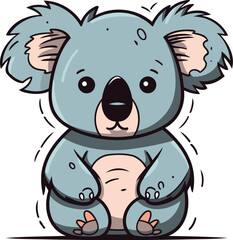 Obraz premium Cute cartoon koala. Vector illustration of a cute koala.