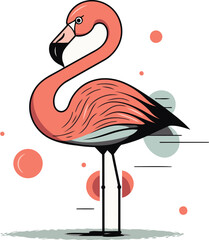 Flamingo vector illustration. Isolated on a white background.
