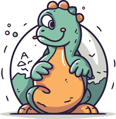 Fototapeta premium Cute cartoon crocodile. Vector illustration in a flat style.
