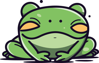 Fototapeta premium Frog cartoon. Vector illustration of cute frog. Cartoon frog.