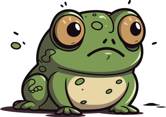 Cute cartoon frog. Vector illustration isolated on a white background.