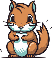 Squirrel cartoon mascot. Vector illustration of a cute squirrel isolated on a white background.