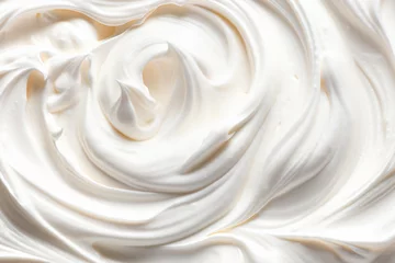 Fotobehang White texture of whipped cream, homemade sour cream or hand cream. Detailed pure creamy background © boule1301