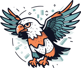 Obraz premium Eagle mascot. Vector illustration of an american eagle bird.