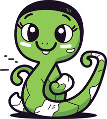 Cute cartoon snake. Vector illustration isolated on a white background.