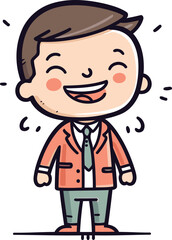 Businessman Smiling   Cartoon Vector Illustration