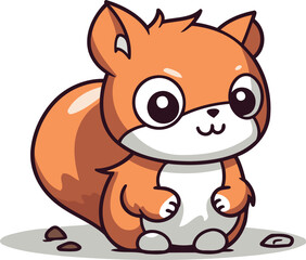 Squirrel cartoon character. Cute little animal. Vector illustration.