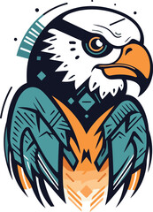 Eagle head mascot logo design vector illustration isolated on white background.