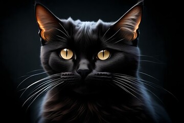 Gradient color black cat