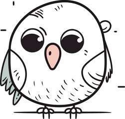 cute little owl doodle vector illustration hand drawn sketch style