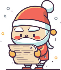 Cute santa claus character. Vector illustration in line style.