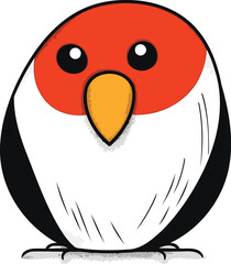 Cute cartoon christmas penguin. Vector illustration on white background.