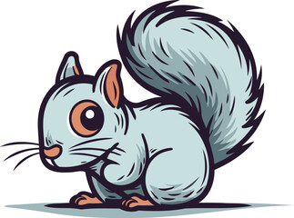 Squirrel. Vector illustration of a cute squirrel on white background.