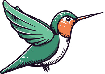 Hummingbird cartoon icon. Bird animal and nature theme. Isolated design. Vector illustration