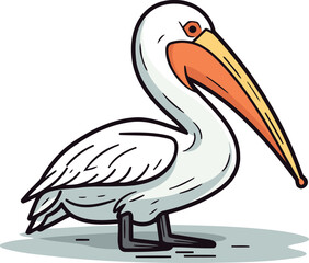 Fototapeta premium Pelican vector illustration. Cartoon pelican on white background.