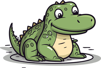 Cute crocodile. Vector illustration of a cartoon crocodile.