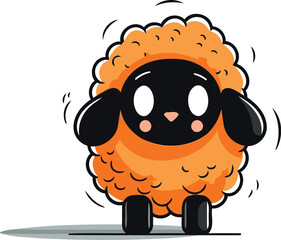 Cute cartoon sheep. Vector illustration isolated on a white background.