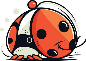 Cute ladybug isolated on a white background. Vector illustration.