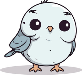 Cute Bird Cartoon Character Vector Illustration. Cute Bird Character