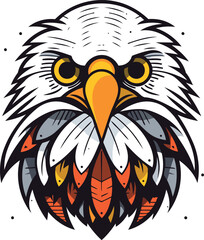 Eagle head vector illustration on white background for t shirt design.
