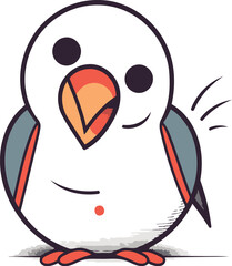 cute penguin isolated on a white background. Vector illustration.
