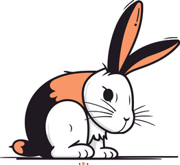 Rabbit. Vector illustration. Isolated on a white background.