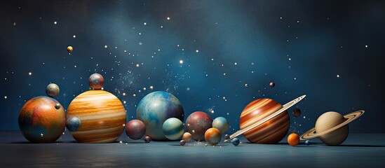 Fototapeta premium The concept of a playful universe allows for the imagination to soar envisioning planets traveling through space in a dreamlike manner
