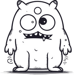 Funny cartoon monster. Vector illustration. Isolated on white background.