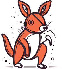 Cute kangaroo. Vector illustration in doodle style.