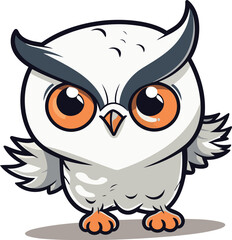 Owl Cartoon Mascot Character Vector Illustration. Owl Bird