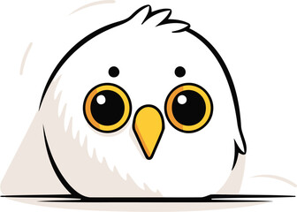 Cute cartoon bird. Vector illustration isolated on a white background.