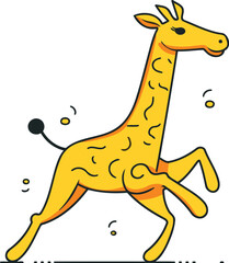 Cute cartoon giraffe. Vector illustration isolated on white background.