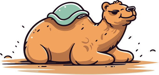 Camel. Vector illustration of a camel on a white background.