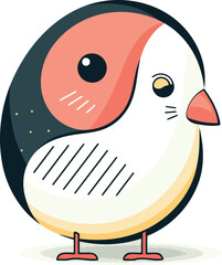 Cute cartoon penguin. Vector illustration of a cute bird.