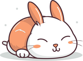 Cute rabbit character design. Vector illustration of a cute rabbit.