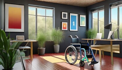 Productivité Accessible: Bureau Adapté pour Professionnels en Fauteuil Roulant