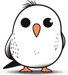 Cute cartoon penguin. Vector illustration isolated on white background.