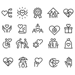Charity and Donation Icons Set vector design