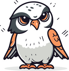 Vector illustration of cute owl. Isolated on a white background.