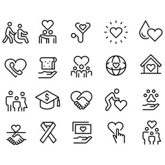  Charity and Donation Icons vector design